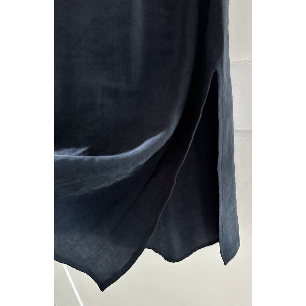 Zara Basic Navy Blue Button Down Short Sleeve Mid… - image 7